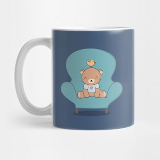 Kawaii Cute Bear On A Sofa Mug